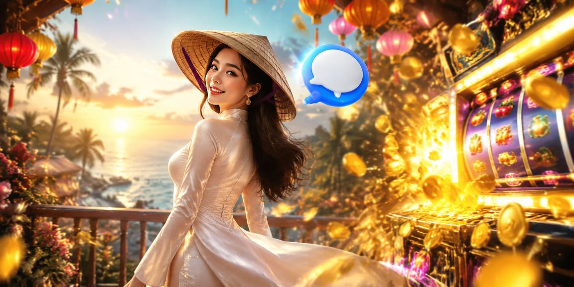 Người phụ nữ đội nón lá chơi slot game trên điện thoại tại Buôn Ma Thuột