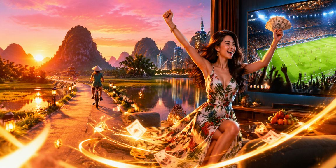 Người dùng Việt Nam tươi cười trải nghiệm nền tảng giải trí trực tuyến trên điện thoại tại Ninh Bình